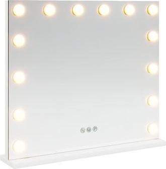 vidaXL Espejo Led Para Tocador Blanco 50 X 10 X 44 Cm Vidrio Y Acero Vidaxl