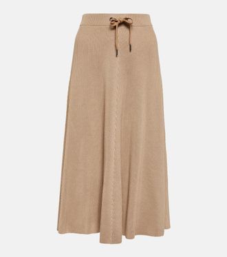 スカート Brunello Cucinelli Virgin Wool And Silk Midi Skirt Brunello Cucinelli Silk Midi Skirt | Brown | FARFETCH