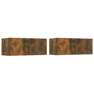 Berkfield Home Classic 4 Piece TV Cabinet Set Smoked Oak Engineered Wood in Brown