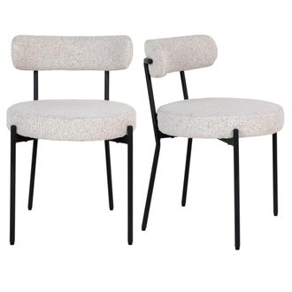 Moloo Silla en tela boucl&eacute; color crudo (x2)