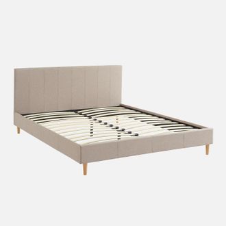Sweeek Cama Con Somier Y Cabecero 160x200m, Acabado En Tela