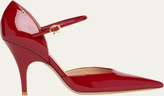 Gianvito Rossi 95mm Sofia Patent Leather dOrsay Pumps
