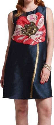 Frances Valentine Alice Shift Mini Dress In Navy/multi