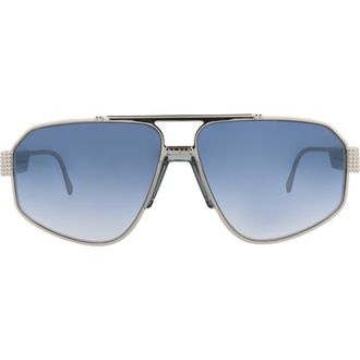 Philipp Plein 63mm Aviator Sunglasses in Palladium Palladium Blue at Nordstrom Rack