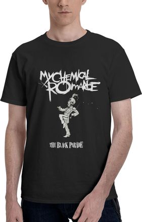 Generic Mens Romance Rock Band My Chemical Cotton T-Shirts Classic Crewneck Short Sleeves Simple&Versatile Daily Commute Essential Black S