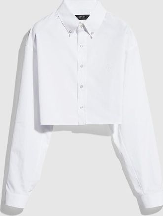 Gucci Cropped Cotton Poplin Shirt, White