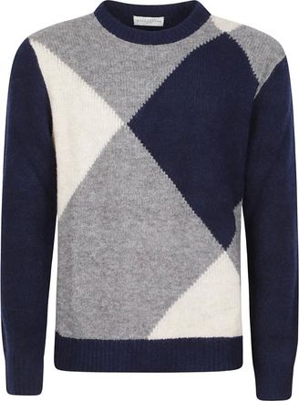 Ballantyne Maxi Diamond Intarsia Trui - Heren - Truien - Veelkleurig - Maat: XL