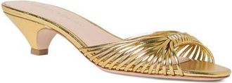 Loeffler Randall Dixie Kitten Heel Slide Sandal (Women) in Gold at Nordstrom, Size 10.5