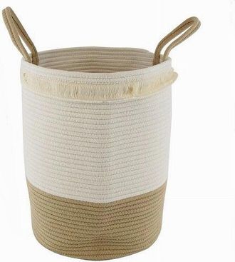 Trade Shop Trade Shop - Cesto Portabiancheria Sporca In Corda Intrecciata Borsa Con Manici 35x45cm 10657