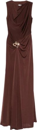 Rebecca Vallance Verfraaide gedrapeerde maxi-jurk - Dames - Avondkleed - Bruin - XS - Polyester - Kleedjes