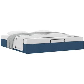vidaXL Estructura De Cama Otomana Sin Colch&oacute;n Tela Azul 160x200 Cm Vidaxl