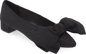 Loeffler Randall Noa Bow Pointed Toe Block Heel Pump in Black at Nordstrom, Size 5.5
