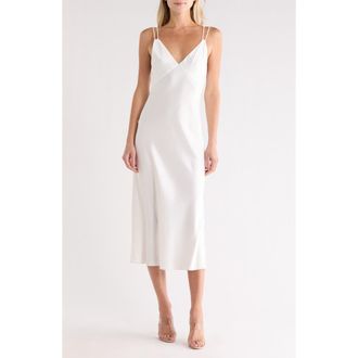 Alice & Olivia Kiro Satin Slipdress in Off White at Nordstrom Rack, Size 12