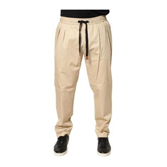 Dolce & Gabbana Cotton Skinny Jogger Trousers - male - Dolce & Gabbana - Slim-fit Trousers - Beige - 2XL - Trousers