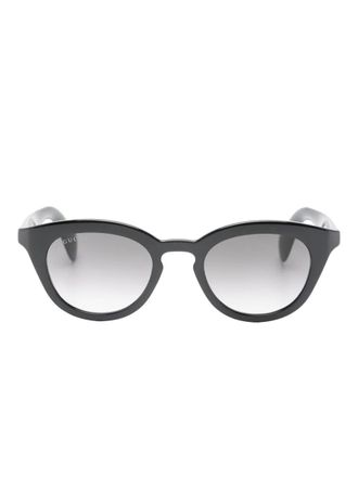 Gucci logo-detail sunglasses - unisex - Acetate - 47 - Black