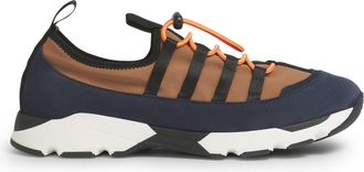 Marni Layered Brown Leather Sneakers with Unique Lacing System