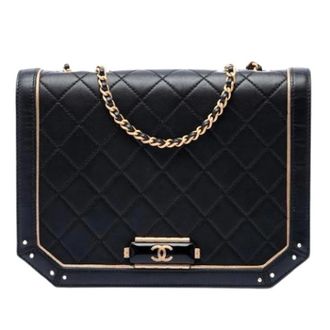 Chanel Pre-owned Leather chanel-bags - Dames - Pre-owned - Zwart - Maat: ONE Size Leer