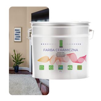 OEM Pintura Cer&aacute;mica Para Paredes, Lavable, Beige, 2 L, Resistente A Las Manchas