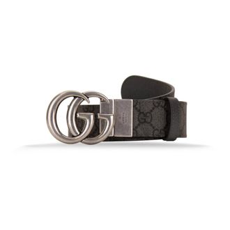 Gucci Accessoires, Heren, Grijs, 75 CM, Leer, Leren Riem