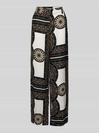 Marc O'Polo Loose Fit Leinenhose mit Allover-Muster in Black, Gr&ouml;&szlig;e 38