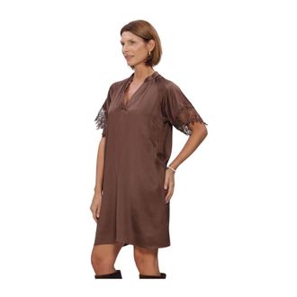 Bruuns Bazaar Korthalsia BBWenny Jurk - Dames - Feestkleedjes - Bruin - XS - Kleedjes