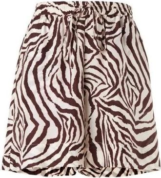 P.A.R.O.S.H. P.a.r.o.s.h., Korte Broeken, Dames, Veelkleurig, M, Korte Wit Bruin Sangria Jurk