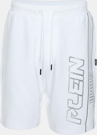 Plein Sport Plein Sport White Jersey Logo Printed Short