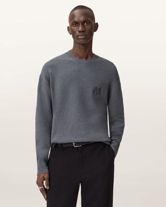 AllSaints Main: 45% Viscose, 31% Merino Wool, 21% Polyester, 3% Elastane Icon Crew Neck Jumper, Size: XXL
