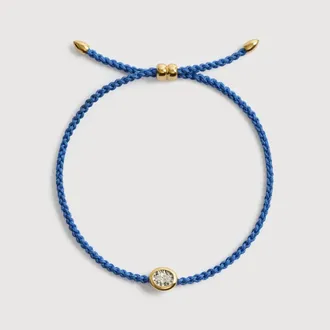 Monica Vinader Gold Oval Diamond Cord Bracelet Lab Grown Diamond