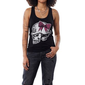 Metal Mulisha Skull & Bow Racerback Tank Top In Black