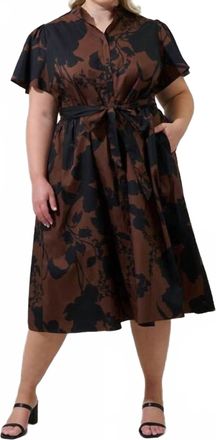 Sugarlips Somerton Floral Midi Dress In Brown