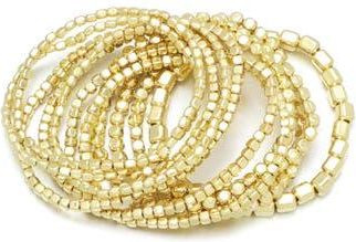 Adornia Set of 10 Beaded Stretch Bracelets in Gold at Nordstrom Rack