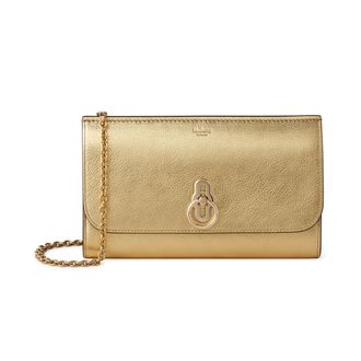 Mulberry Womens Amberley Clutch - Soft Gold Foil
