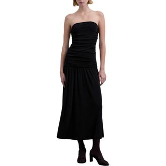 Scalpers Gathered Knit Dress in Black at Nordstrom, Size Medium Eu