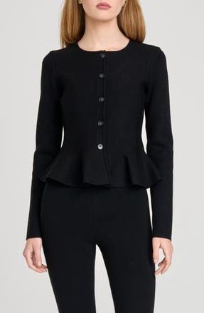 Wayf Brooklyn Peplum Cardigan in Black at Nordstrom Rack, Size X-Small