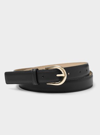 BOSS Womens Carol D-buckle matte leather belt