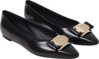 Ferragamo Zea Leather Ballerina Flat