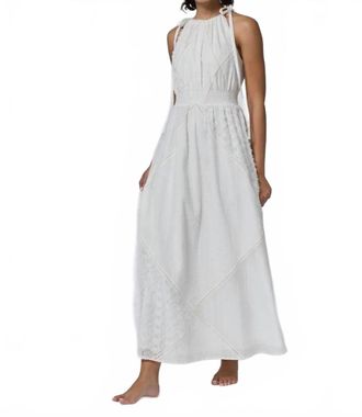 Lingua Franca Louisa Heirloom Patchwork Maxi Dress In Ivory