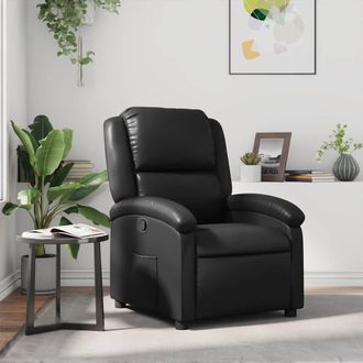 vidaXL Sill&oacute;n Reclinable De Cuero Sint&eacute;tico Negro Vidaxl