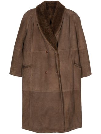 Valentino Garavani 1980s shearling coat - Brown