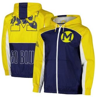 Mitchell & Ness Mens Mitchell & Ness Navy Michigan Wolverines Big Shot Premium Full-Zip Windbreaker at Nordstrom, Size X-Large
