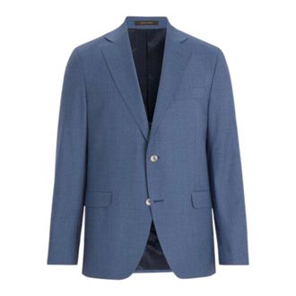 Oscar Jacobson Jassen, Heren, Blauw, 4Xl, Wol, Blauwe Habijtjas Klassieke Stijl