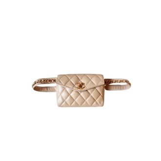 Chanel Pre-owned Fanny Pack - Dames - Pre-owned - Beige - Maat: ONE Size Katoen