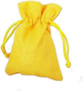 Trade Shop Trade Shop - 12 X Sacchetti Stoffa Porta Confetti Matrimonio Nascita Battesimo Bomboniera - Amarillo