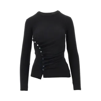 Paco Rabanne Draped jersey top with press-studs Woman 38