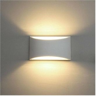 Trade Shop Trade Shop - Applique Da Parete In Gesso Verniciabile Doppia Luce G9 Lampada Moderna Gs-e14