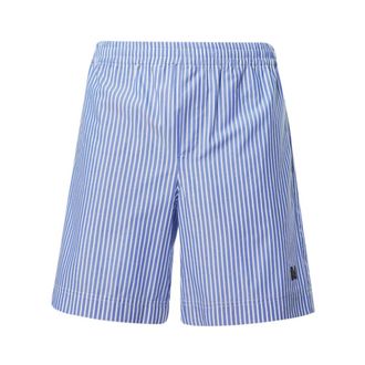 Msgm Casual Shorts, male, Multicolor, Size: M Striped Cotton Poplin Bermuda Shorts