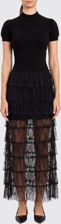 Twinset Abito midi in jersey con frange