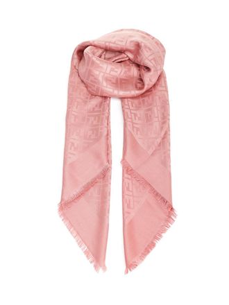 Fendi Silk And Wool Shawl Scarves And Foulards Rose-Donna