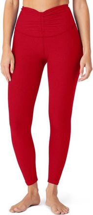 Beyond Yoga Space Dye V-Waist Leggings in Holly Red Heather at Nordstrom, Size X-Large